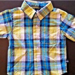 Nautica Boys 3-6M Short Sleeve Button Front Shirt