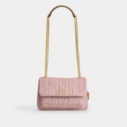 Coach Elodie Crossbody Bag 18 In Loved Denim With Quilting