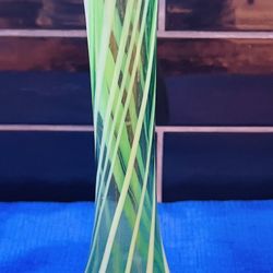 Pretty  And Vintage Murano Style Tall Bud Vase 