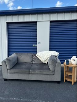 FREE LOCAL DELIVERY — West Elm style, Modern Gray Velvet Loveseat / Deep-Seat Sofa