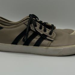Adidas Originals Leather Seeley Skateboard Shoes Trace Khaki/Black/White Sz 7