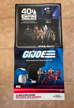 Star Wars 40th The Empire Strikes Back Action Figure And Gi Joe Action Figure Gamestop Promo Poster 24 x 48