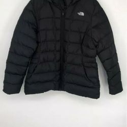 The North Face Black/ Hooded/ Full Zip/ Puffer Coat Jacket - Size XL
