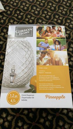 Gibson Home Pineapple Glass Water Dispenser 1.2 Gal