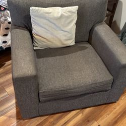 Large Gray Swivel Chair