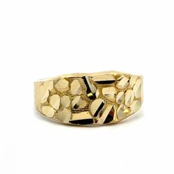 Woman’s Ladies 10k Yellow Gold Nugget Band Ring Size 8 GP3136416