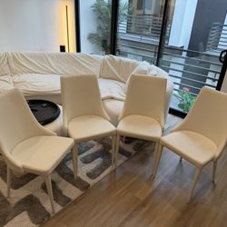 Leather Midcentury Dining Chairs x4