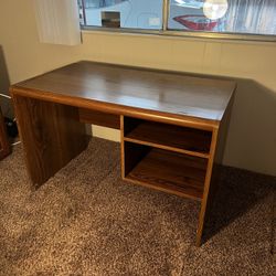 Solid Wood Desk With 2 Compartments(adjustable)