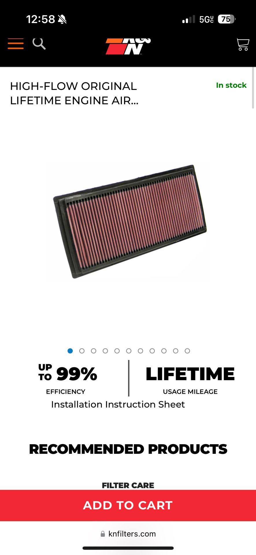 33-2324 K&N Performance Filter