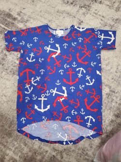 LuLaRoe Anchor Print Short Sleeve Top