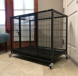 New 37” Dog Kennel Cage with removable tray and wheels! 🐾🐶