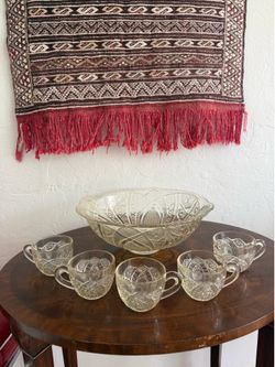 McKee The Concord Punch Bowl with 5 Punch Cups