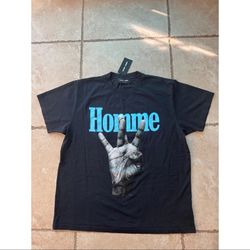 Homme Femme Mens Twisted Fingers Short Sleeve Blue T Shirt NWT SZ 3XL