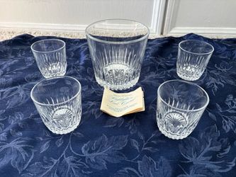 Princess House Crystal Ice Bucket and 4 Glasses