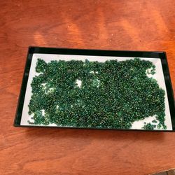 Green Iridescent Glass Seed Beads
