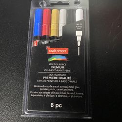 craft smart multi surface premium oil based paint pens 6pc