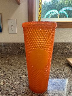 New Starbucks Orange Studded Tumbler