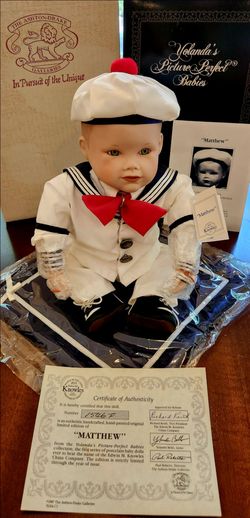 Collectible Vintage Porcelain Sailor Doll "Matthew" by Yolanda Bello, Numbered, COA