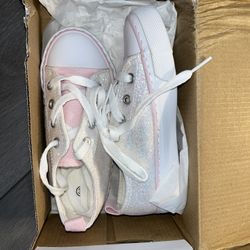 Girls Shoes Sneakers White And Pink 