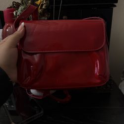 Beautiful Red Leathered Purse/ Bag 