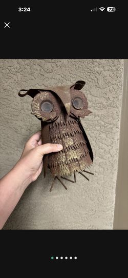 Mid-century Brutalist Owl Sculpture Made In Hong Kong 11” Tall LOWERED PRICE!! 