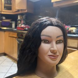 Long Human Hair Mannequin Doll