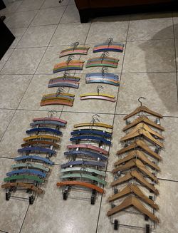 REAL WOOD kids Hangers Set Of 73… $55