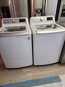 Lg Washer And Dryer Glass Top Load Set Large Capacity
