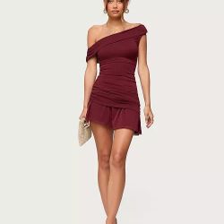 Women's  Off Shoulder Mesh Mini Dress