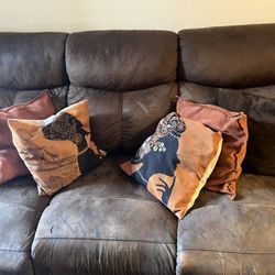 Brown living room couch PILLOWS INCLUDED 