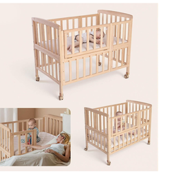 Bay beds Convertible Baby Crib - Portable Bedside Bassinet with Mattress Baby Crib for Newborns