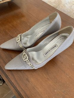 Manolo Blahnik Silver Pumps Size 37