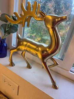 Christmas Decoration 10×10", Metal-Brass, New