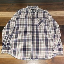 Banana Republic Shadow Grey Plaid Button Down Flannel