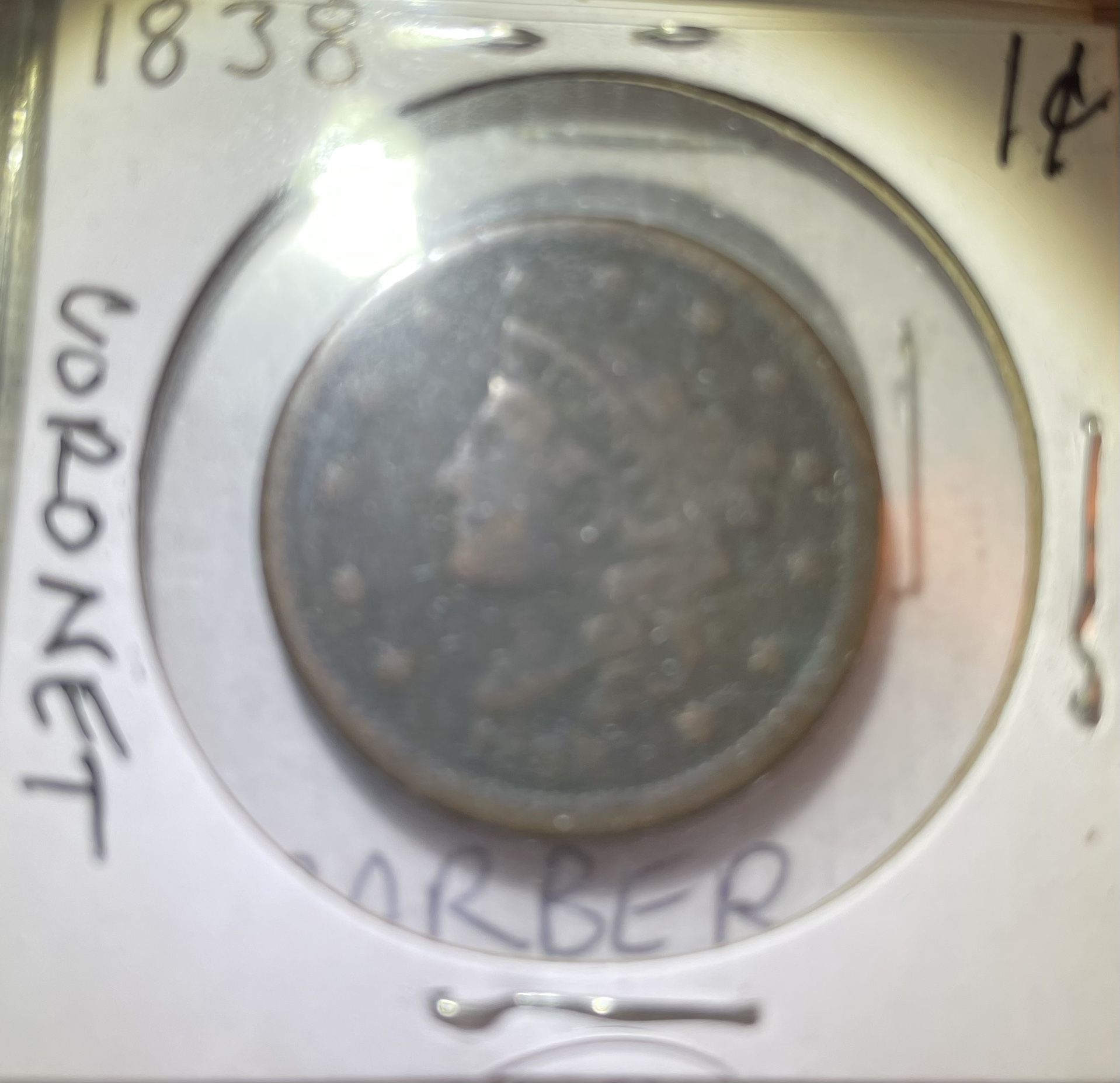 1838 Coronet Head Large Cent