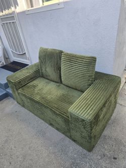 New loveseat - Olive green corduroy
