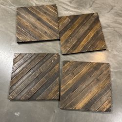Well decoration wooden stained