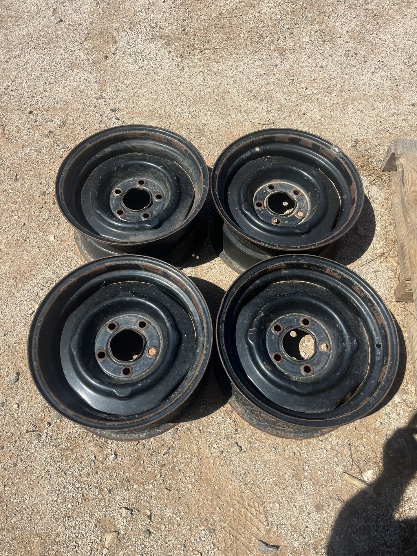 15x7 C10 5 Lug Steel Wheels. 73-87 5x5 Bolt Pattern