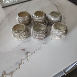 Set Of 6 Z GALLERIE Bling Tea Light Holders