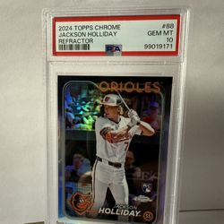 2024 Topps Chrome #88 Jackson Holliday Rookie Refractor  PSA 10