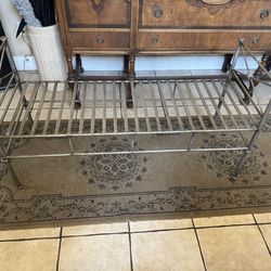 Wrought Iron Bench in Silver Gray