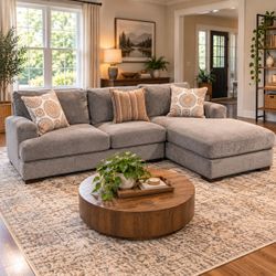 Free Delivery - Very Comfy Beige Sectional L Couch Sofa Set