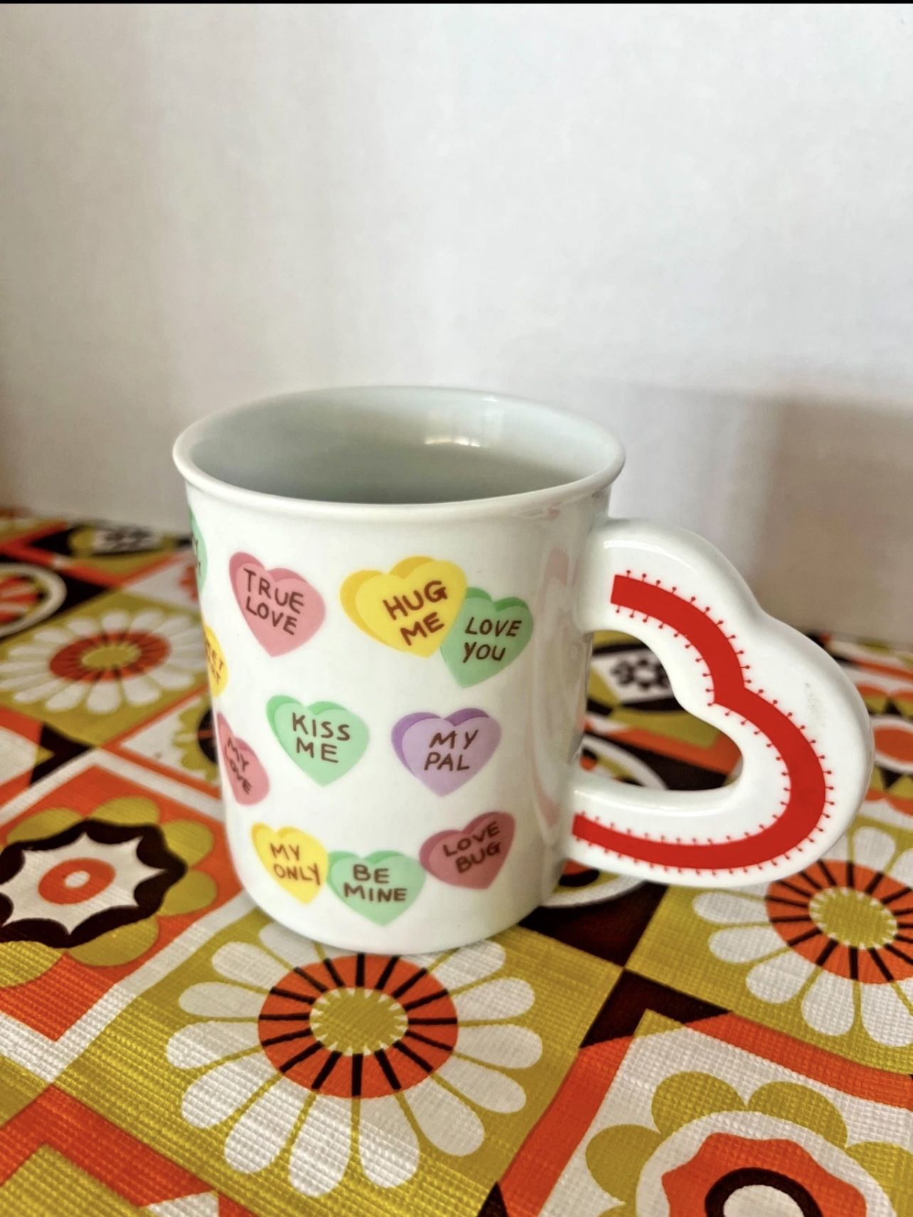 Vtg 1995 Westwood Valentine Candy Heart Coffee Mug Cup Hot Lips Love Kiss