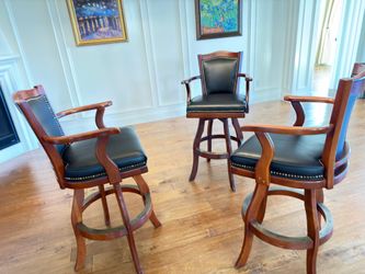 Bar stools - bar high chairs premium heavy duty solid mahogany wood