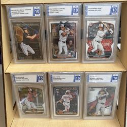 MLB GRADED SGS 10 SIX CARD LOT! HARPER, MERRIL,DE LA CRUZ,OHTANI,CROW ARMSTRONG