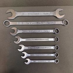 PLUMB PEBBLE FINISH SAE MIXED WRENCH SET, 1/2 - 1” Vintage 1947 MFD USA