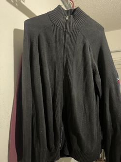 Men’s Black Zip Front Sweater