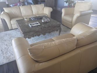 ItalSofa Leather 3 piece Living Set