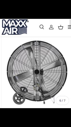 Maxx Air 42" High Velocity Drum Fan, Quiet Operation, Belt Drive Barrel Fan, 2-Speed, for Industrial, Commercial, Warehouse, and Workshop Use. 10,000