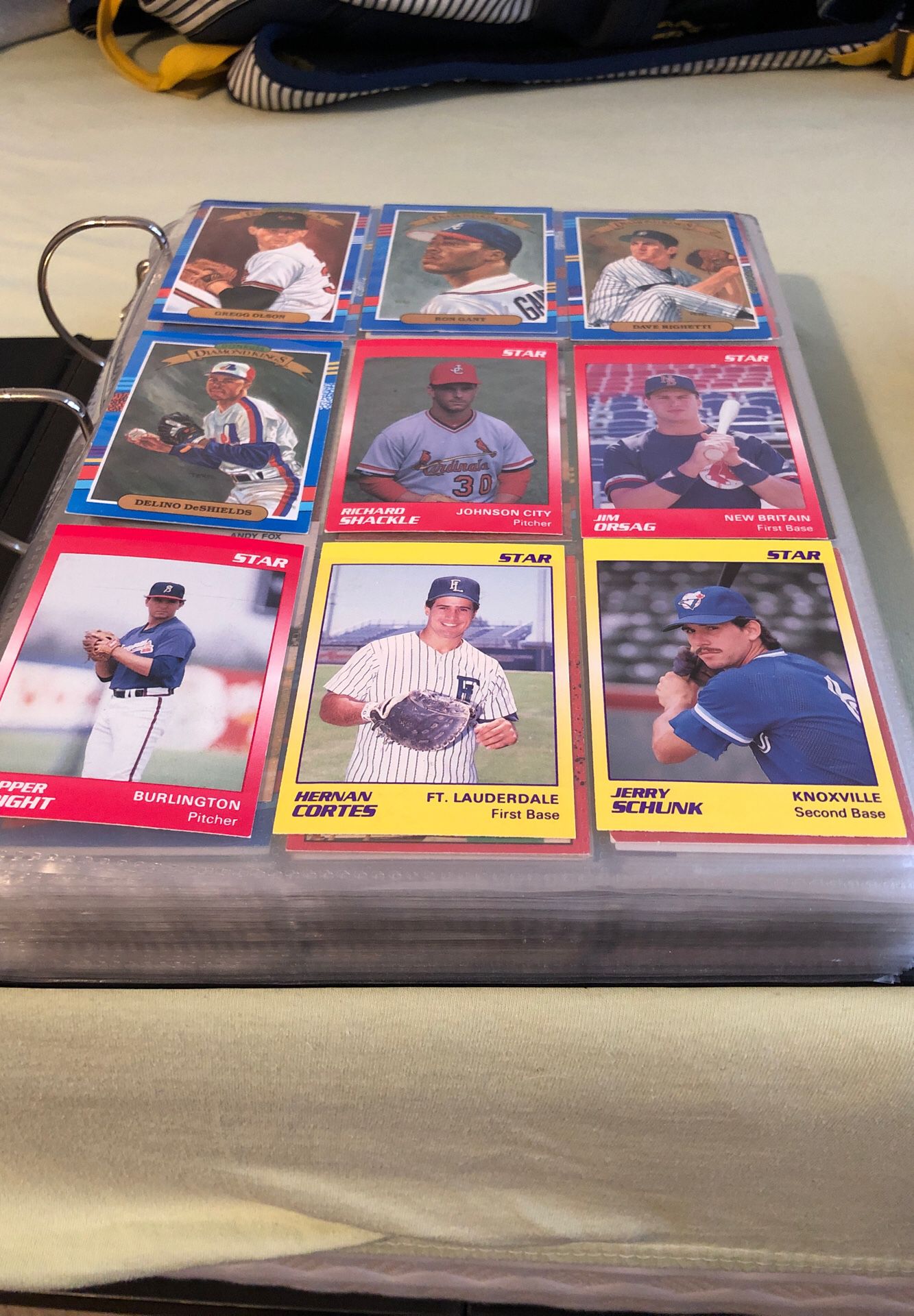 Binder full of baseball cards